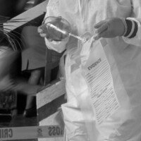 Forensic Chemistry student working a crime scene at their booth on UTECH Open House day 1.
Location: Alfred Sangster Auditorium
Date: October 15,2025