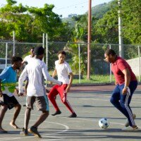 Players from opposing sides gather in an attempt to receive and intercept, respectively, the passing of the ball.
Location: Behind Alfred Sangster Auditorium
Date: December 12,2025